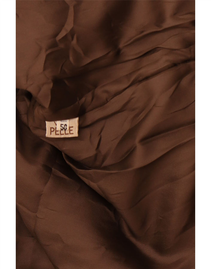 Jachetă de piele pentru bărbați VINTAGE IT 50 din piele maro mare