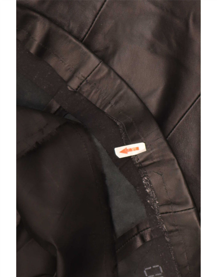 Jachetă de piele vintage pentru femei UK 14 Large Black