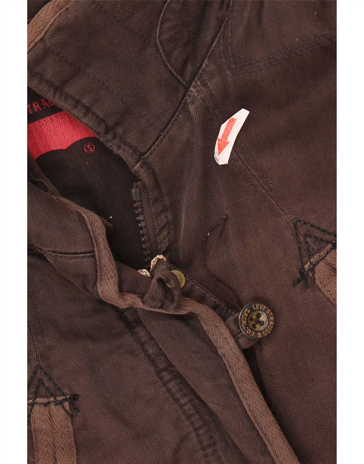 Jachetă Windbreaker Levi's pentru femei UK 10 Small Brown Herringbone