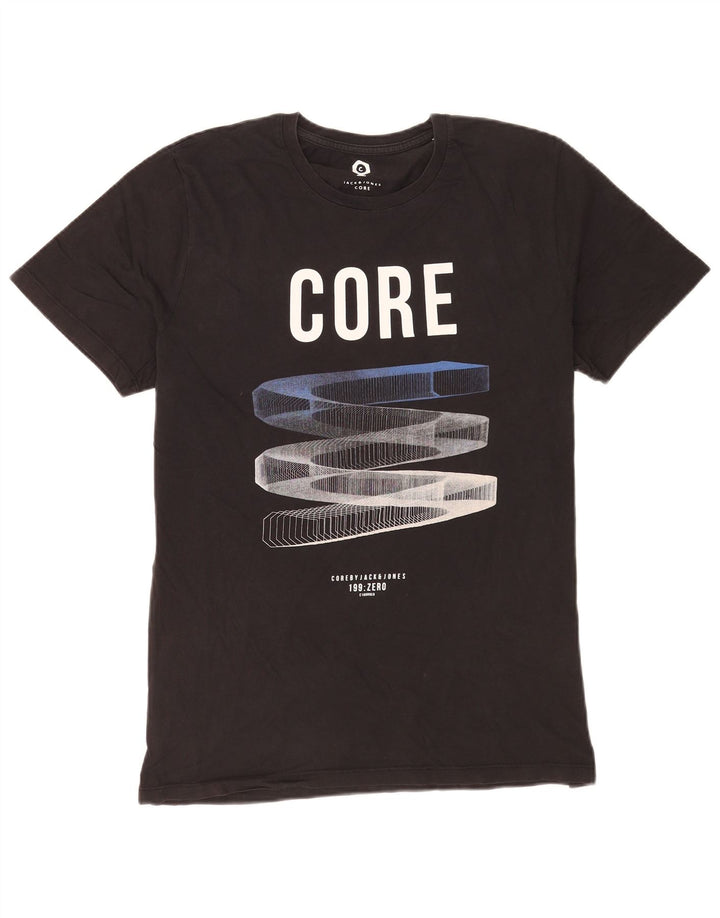 Tricou cu grafic Jack & Jones pentru bărbați Top mare din bumbac negru