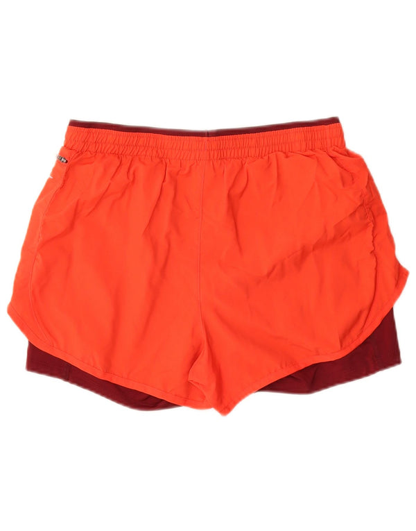 Pantaloni scurți sport Nike Dri Fit pentru femei UK 12 Medium Orange Colorblock Poliester