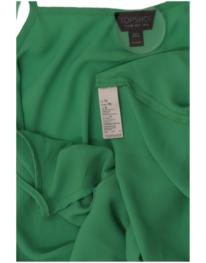 Topshop Cami Top pentru femei UK 10 Small Green Poliester