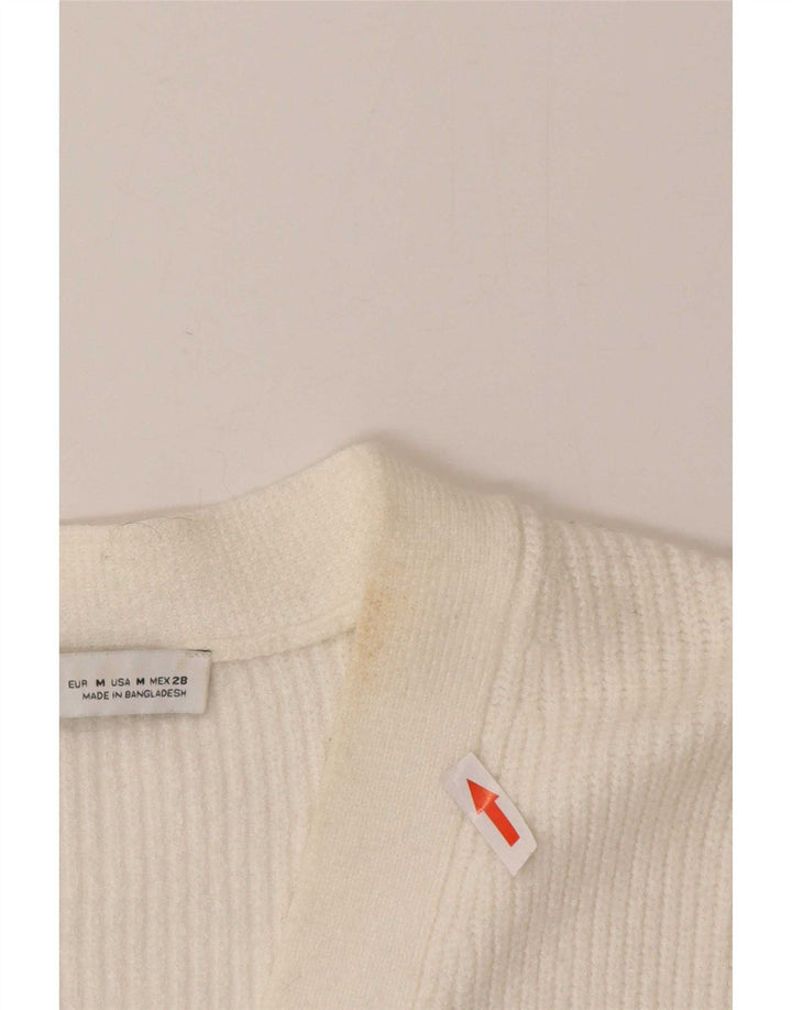 Pulover cardigan pentru femei Zara UK 12 Medium White Viscose