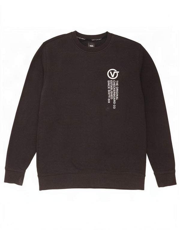 Hanorac grafic pentru bărbați Vans Pulover mediu bumbac negru