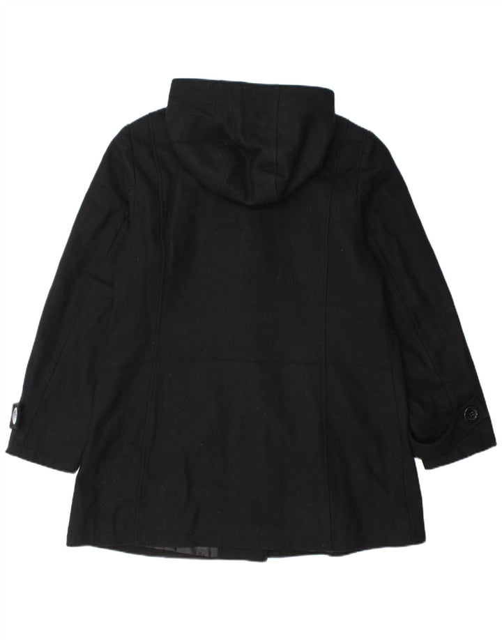 Manson vintage cu glugă pentru femei UK 14 mare lână neagră