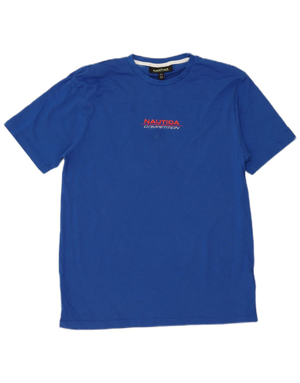 Nautica Mens Graphic T-Shirt Top Medium Blue Cotton