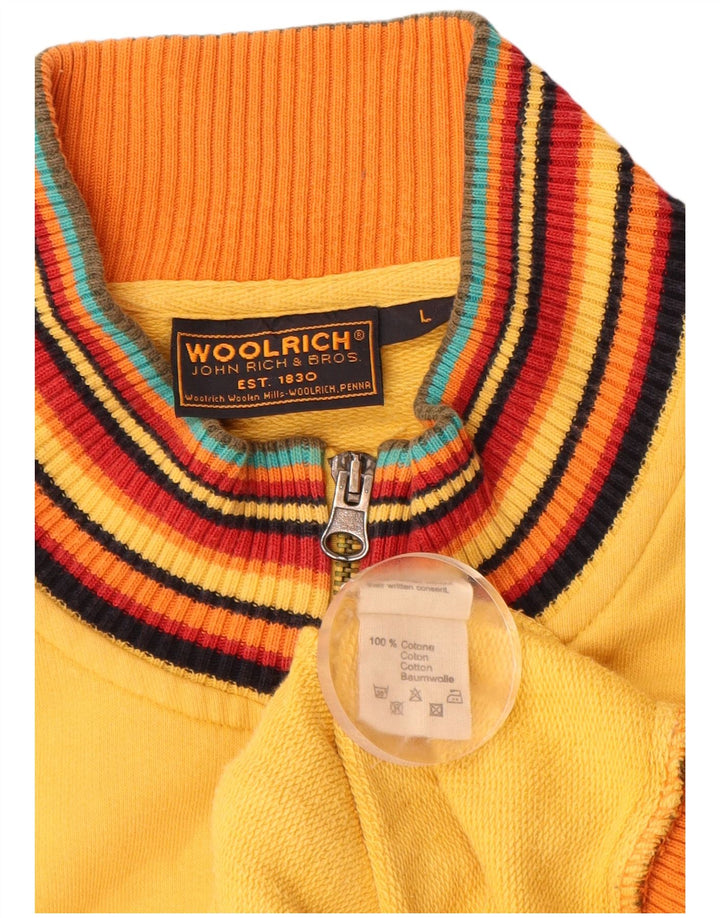 WOOLRICH Jachetă de trening cu grafică pentru femei UK 14, bumbac galben mare