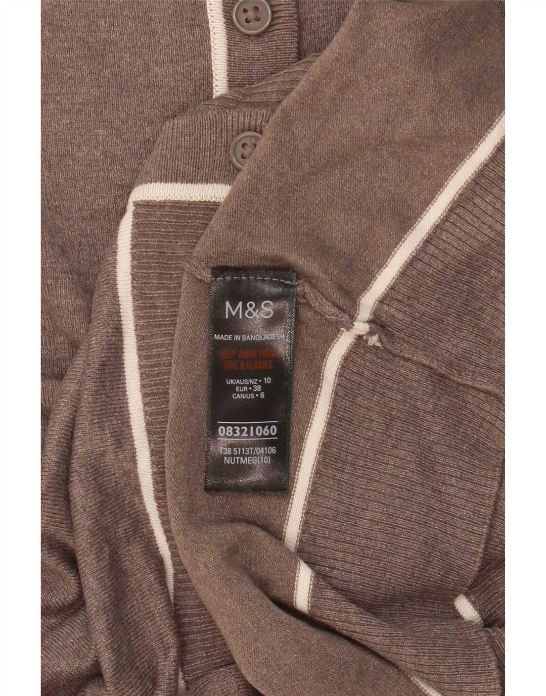 Pulover cardigan pentru femei Marks & Spencer UK 10 mic maro viscoză