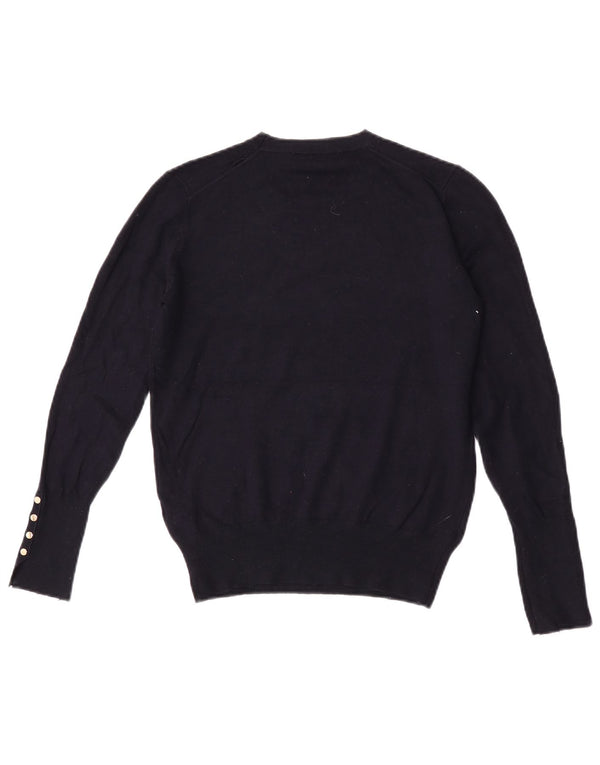 Pulover pentru femei Zara, cu gâtul turnat, UK 12 Medium, bleumarin, viscoză