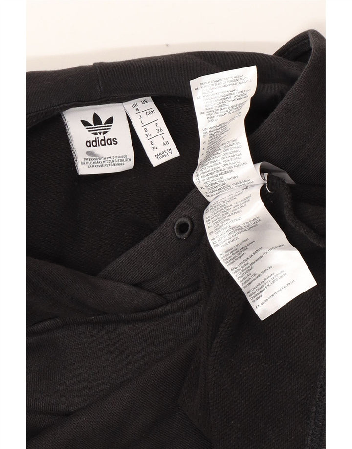 Jumper ADIDAS pentru femei, supradimensionat, cu glugă, UK 8, bumbac negru mic