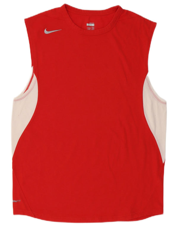 Vest Vest Top pentru bărbați Nike UK 42/44 Sport mare, roșu, colorat din bumbac