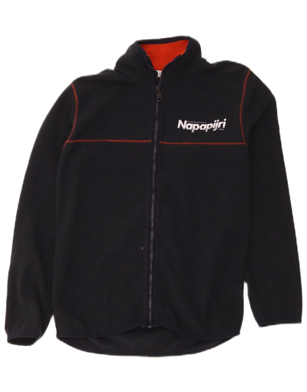 Jachetă Napapijri Graphic Fleece pentru băieți 13-14 ani, poliester negru
