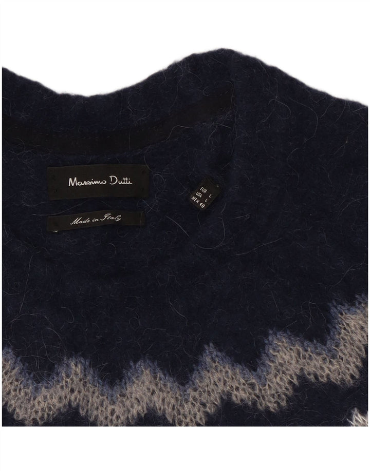 Pulover Massimo Dutti pentru damă cu gâtul turnat, mare, bleumarin, UK 16
