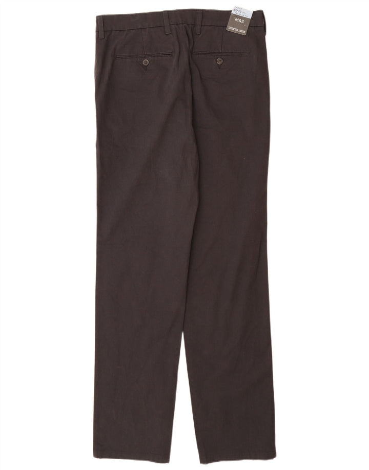 MARKS & SPENCER Pantaloni chino drepți pentru bărbați, L32 L33, negru