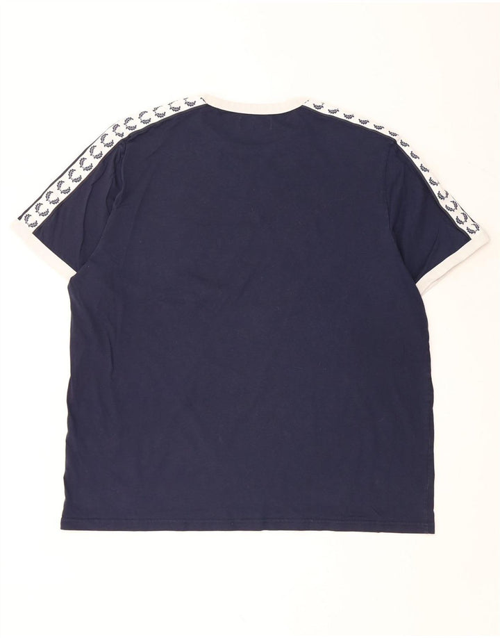 Tricou grafic pentru bărbați FRED PERRY Top 3XL, albastru bleumarin, bumbac color bloc