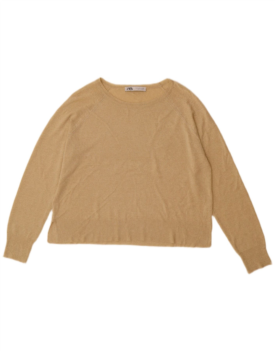 Pulover supradimensionat pentru femei Zara, cu gât de barcă, UK 10 Mic Bej