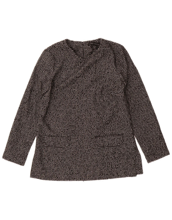 Bluză cu mânecă lungă pentru femei Zara UK 10 Acrilic mic gri Houndstooth
