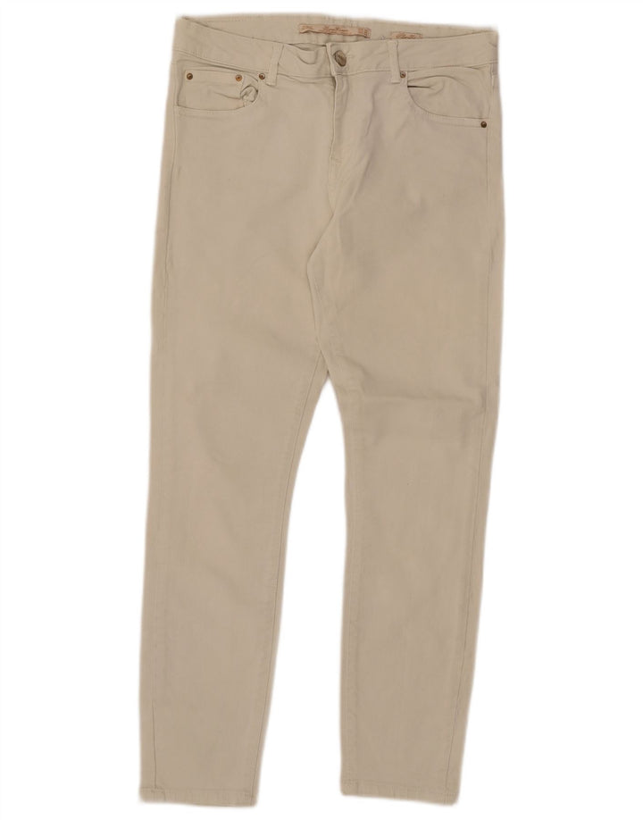 Pantaloni casual slim pentru femei Zara EU 38 Mici W28 L26 alb