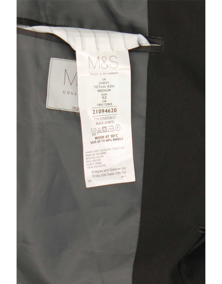 Jachetă pentru bărbați Marks & Spencer cu 2 nasturi, UK 42 Poliester negru mare