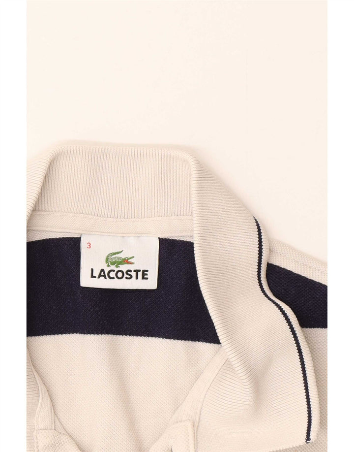 Tricou polo Lacoste pentru bărbați, mărimea 3, cu dungi albe mici