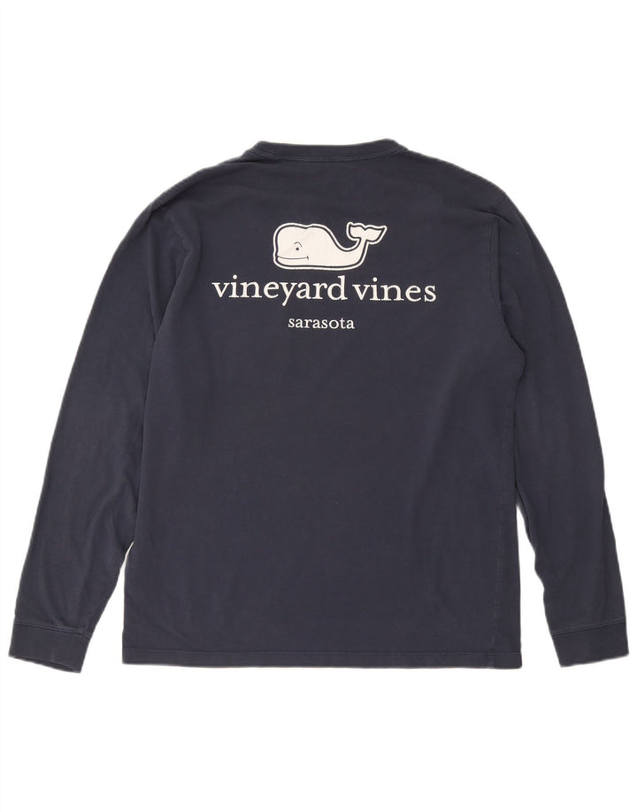 Vineyard Vines Top grafic pentru bărbați cu mânecă lungă, mic, bleumarin, bumbac