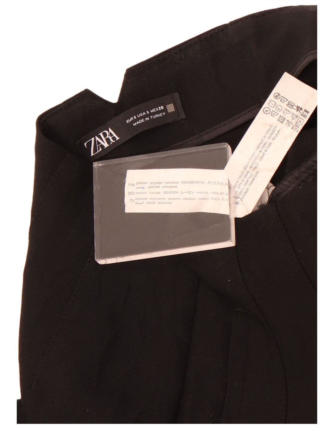 Pantaloni de costum slim pentru femei cu talie înaltă Zara Mici L26 L26 Poliester negru
