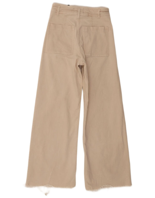 Pantaloni casual pentru femei The Marine cu picioare late Zara EU 36 XS W26 L29 Bej