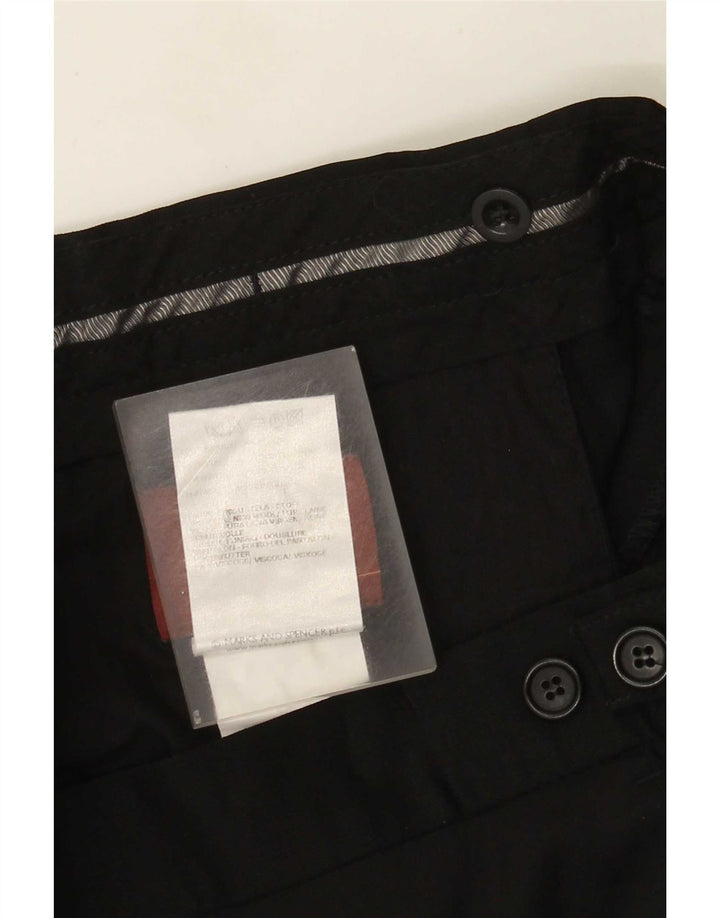 Pantaloni de costum drept bărbați Marks & Spencer L34 L31 Lână neagră
