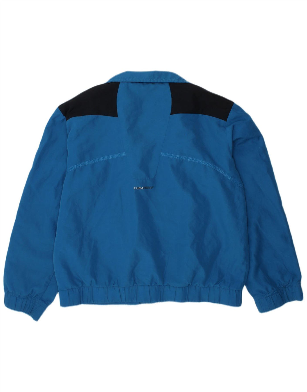 ADIDAS Boys Clima Proof Tracksuit Top Jacket 5-6 Years Blue Colourblock