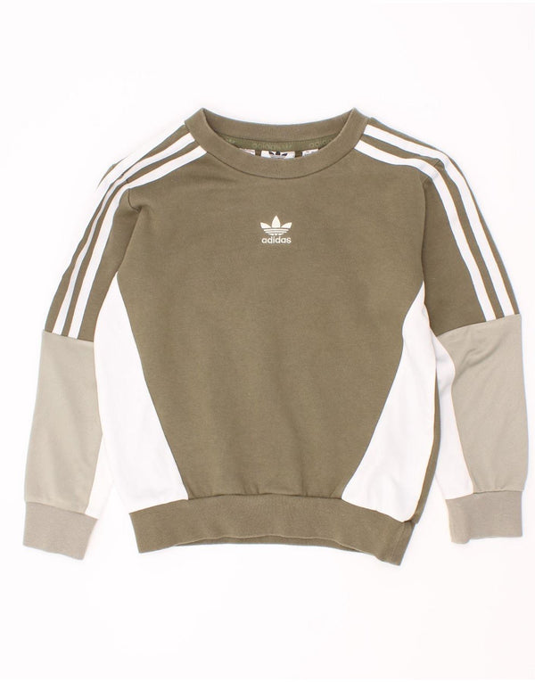 Hanorac pentru băieți Adidas Jumper 5-6 ani Kaki Bumbac color bloc
