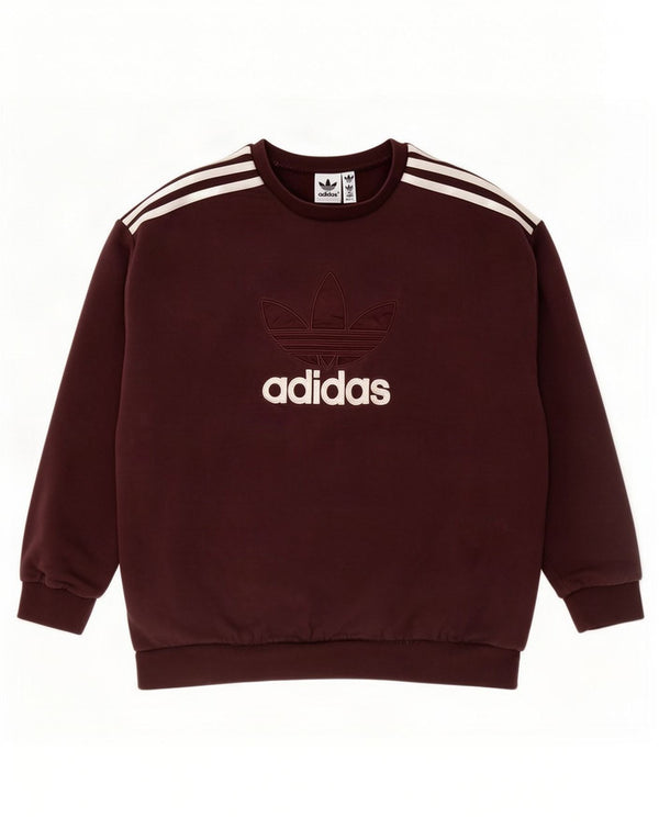Pulover adidas pentru femei grafic supradimensionat UK 12/14 maro mediu