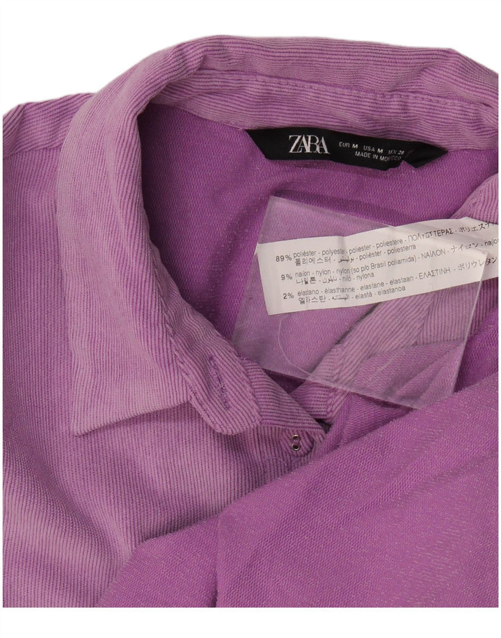 Cămașă supradimensionată din velur pentru femei Zara UK 14 Poliester violet mediu