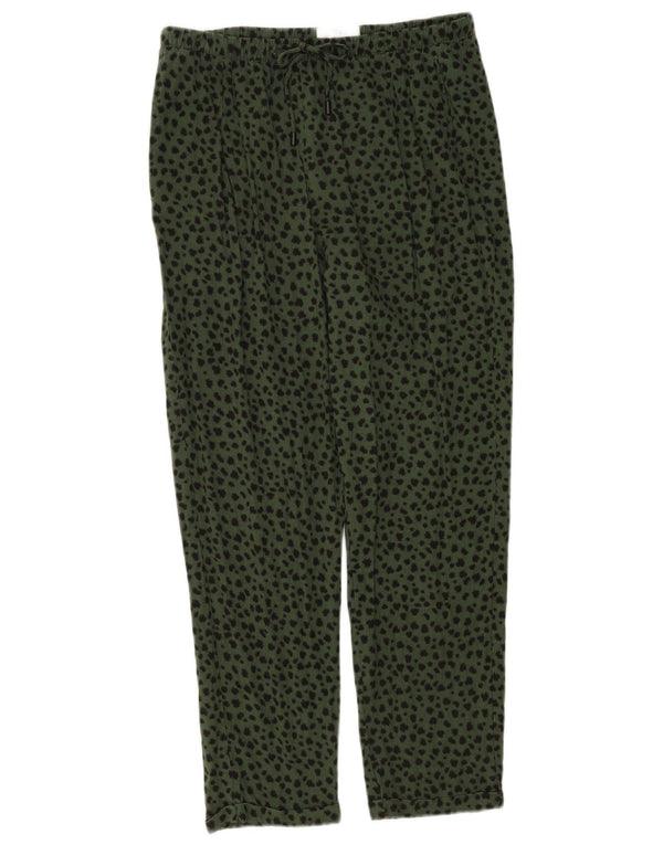 Pantaloni pentru femei Marks & Spencer UK 12 Medium W32 L26 Green Animal Print