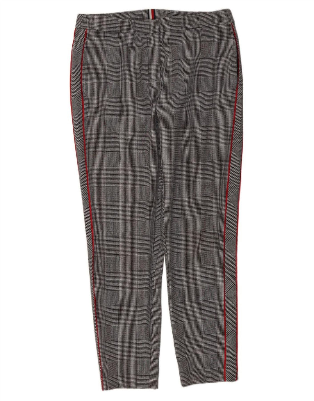 TOMMY HILFIGER Womens Slim Suit Trousers US 8 Medium W30 L29 Grey Check