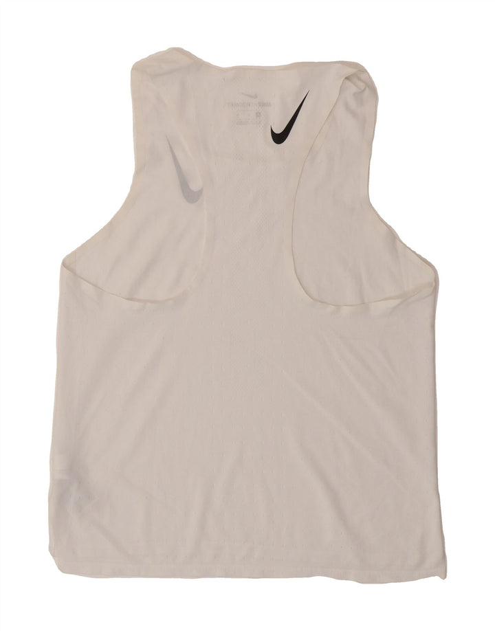 NIKE Womens Graphic Vest Top UK 12 Medium White Polyester Vintage Nike and Second-Hand Nike from Messina Hembry 