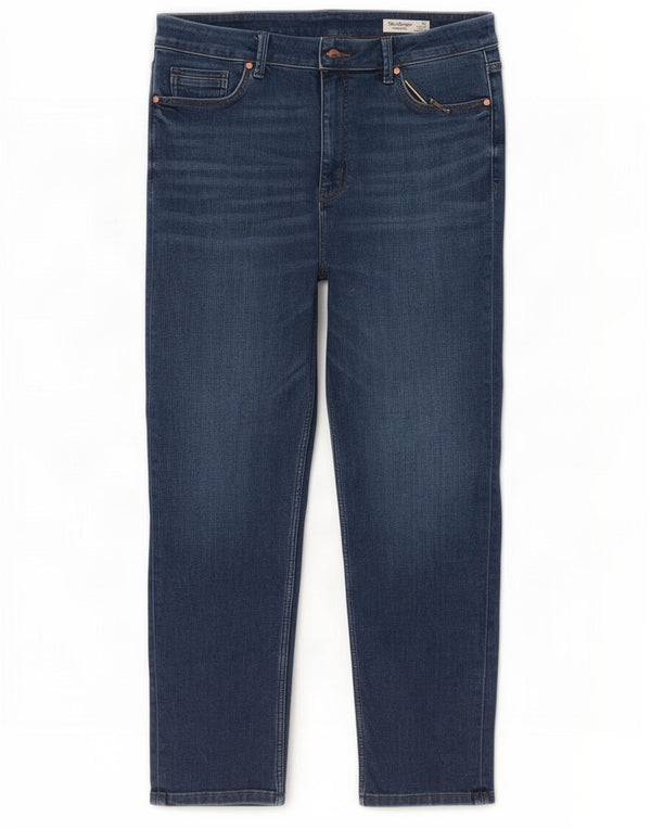 Marks & Spencer pentru femei The Harper Crop blugi slim UK 16 mare W34 L25 albastru