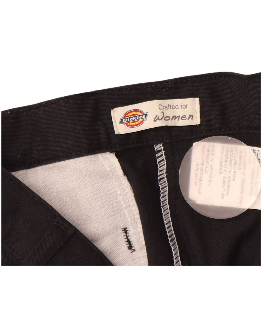 Pantaloni chino drepti pentru femei Dickies US 18 2XL W38 L32 Negru Poliester