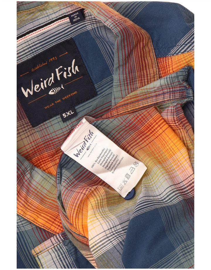 Cămașă cu mânecă scurtă pentru bărbați Weird Fish 5XL, bumbac cu carouri multicolore
