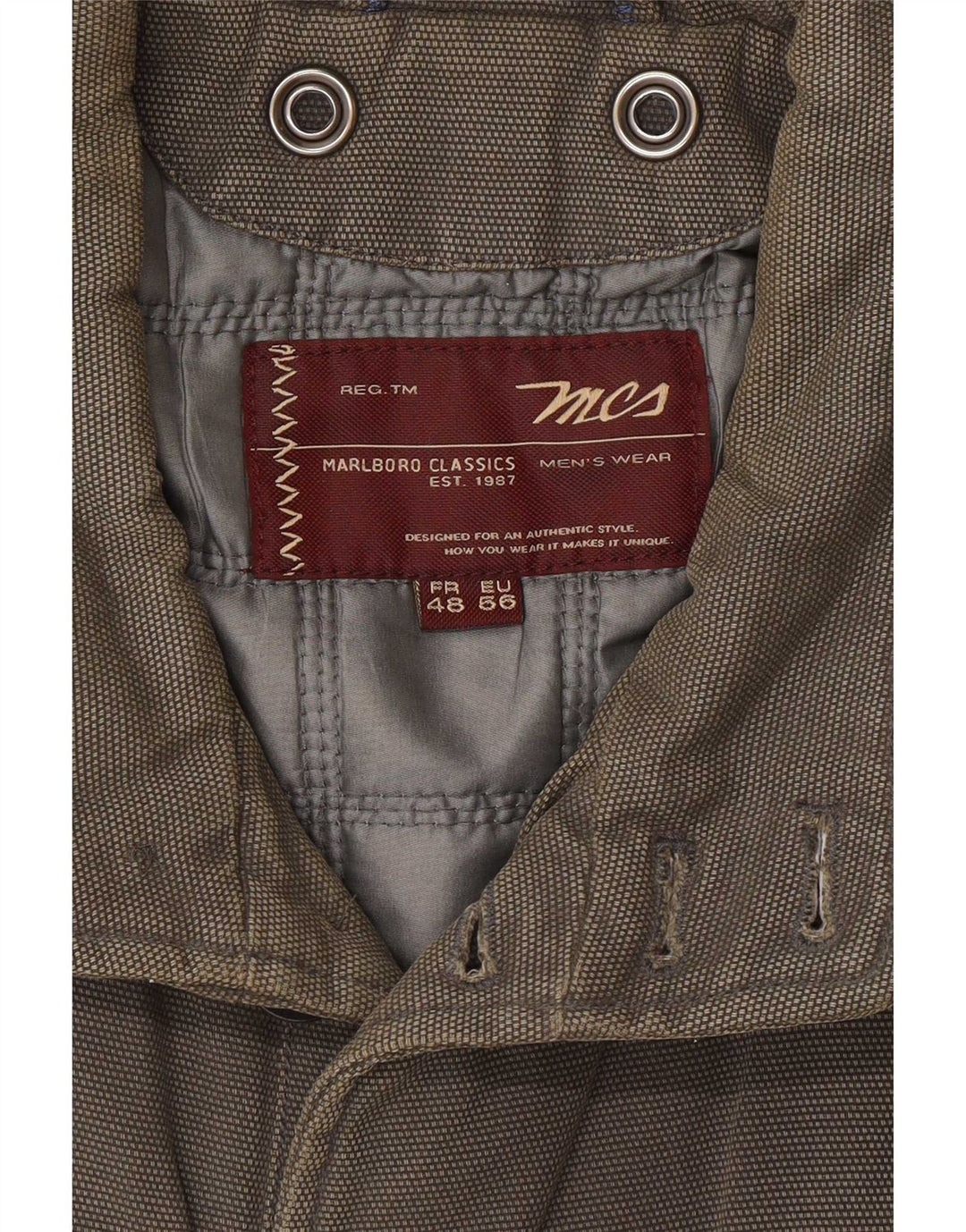Marlboro Classics Mens Utility Jacket EU 56 3XL Grey Bumbac