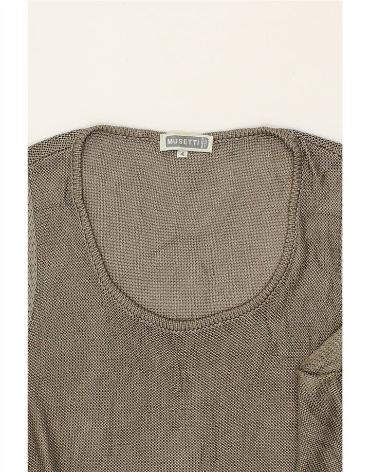 MUSETTI Womens Vest Top US 4 Small Grey Viscose Vintage Musetti and Second-Hand Musetti from Messina Hembry 