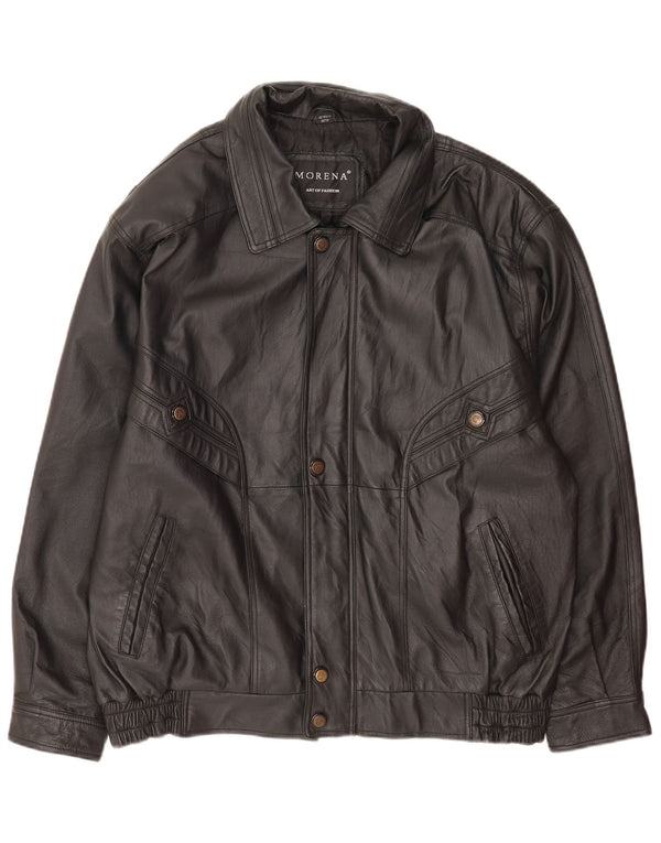 Jachetă din piele pentru bărbați Morena UK 42 XL din piele neagră