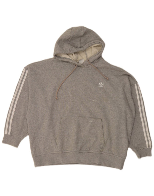 Pulover supradimensionat pentru femei Adidas UK 14 bumbac gri mediu