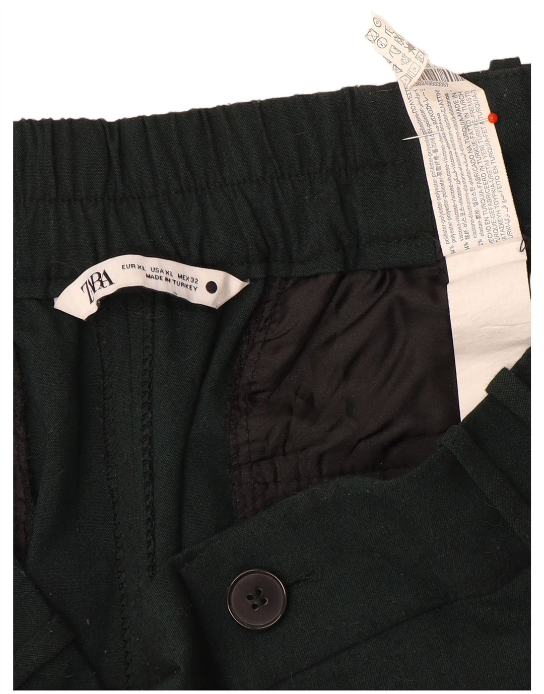 Pantaloni tăiați pentru femei Zara XL W36 L26 Poliester verde