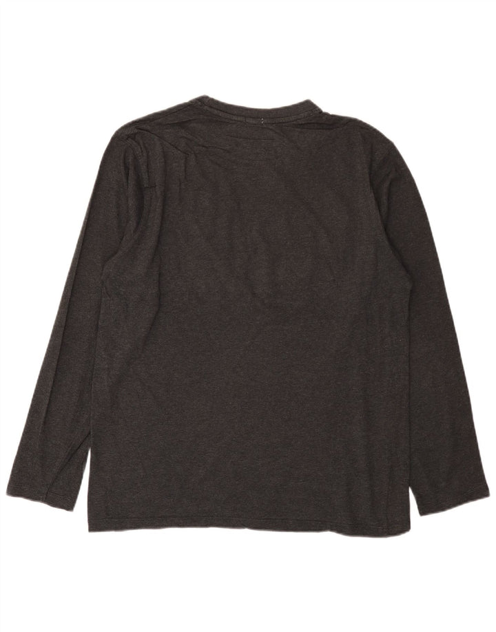 Russell Athletic Top grafic pentru bărbați cu mânecă lungă, mare, gri, bumbac