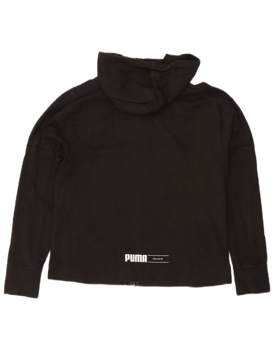 Pulover Puma pentru femei cu fermoar, UK 14, bumbac gri mediu