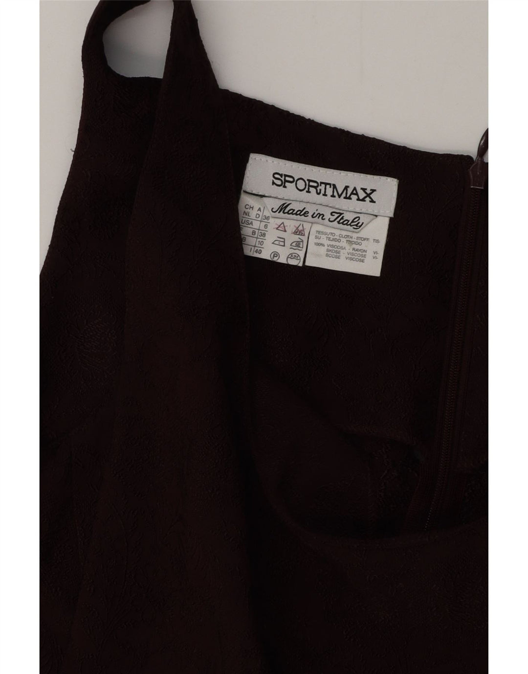 Rochie SPORTMAX pentru femei, fără mâneci, bodycon UK 10 Mic Burgundy Floral