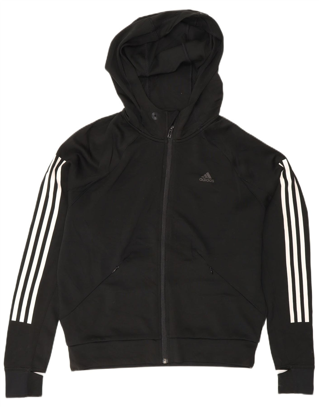 Pulover Adidas Climalite Oversized Zip Hoodie pentru femei UK 8/10 Small Black