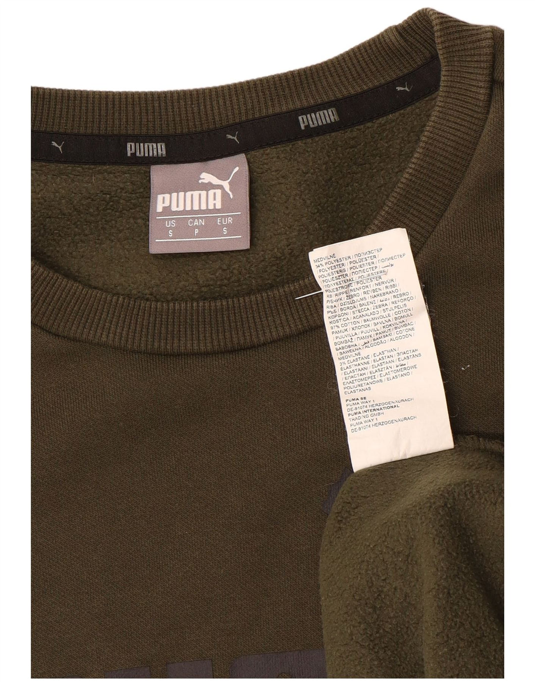 Hanorac grafic pentru bărbați Puma Jumper mic din bumbac kaki