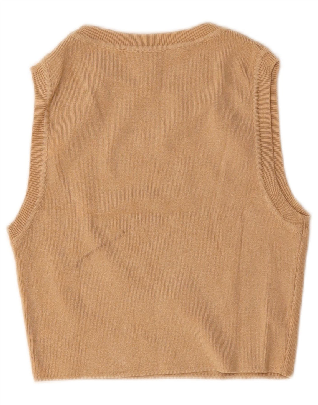 Vestă Crop Top Femei Zara UK 12 Medium Bej Viscoză
