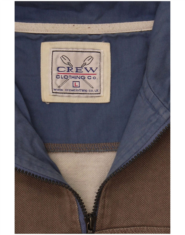 Crew Clothing Hanorac cu fermoar pentru bărbați Jumper mare gri